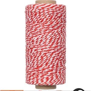 Red and white cotton bakers twine 328 feet